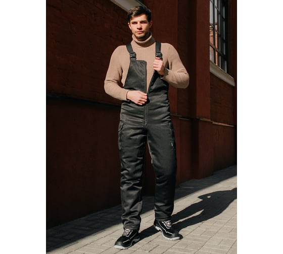 Полукомбинезон ООО ГУП Бисер Ветер MIX BLACK утепленный, черный, р-р 56-58 рост 170-176 4640100807664
