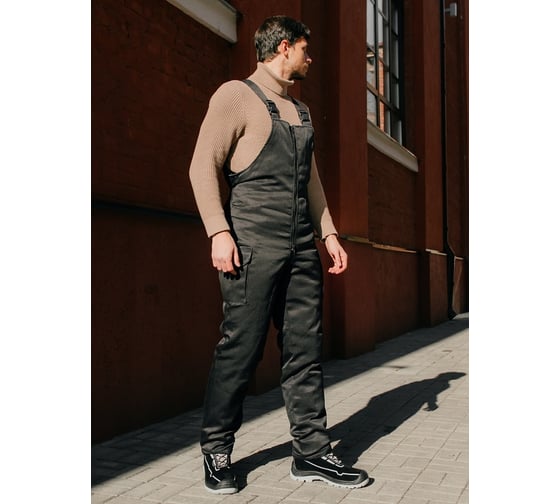 Полукомбинезон ООО ГУП Бисер Ветер MIX BLACK утепленный, черный, р-р 56-58 рост 170-176 4640100807664