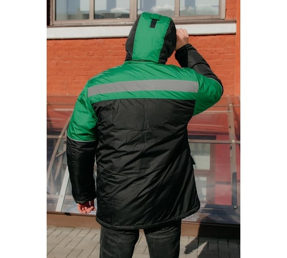 Куртка ООО ГУП Бисер Винтер GREEN, Дюспа, черный/зеленый/СВ, р-р 60-62 рост 182-188 4670132027686