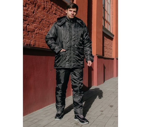 Утепленная куртка ООО ГУП Бисер Альбатрос Оксфорд, черная, размер 48-50, рост 182-188 4640100809897