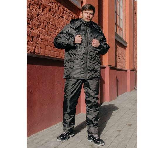 Утепленная куртка ООО ГУП Бисер Альбатрос Оксфорд, черная, размер 52-54 рост 194-200 4640100809958