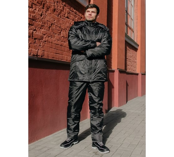Утепленная куртка ООО ГУП Бисер Альбатрос Оксфорд, черная, размер 52-54 рост 194-200 4640100809958