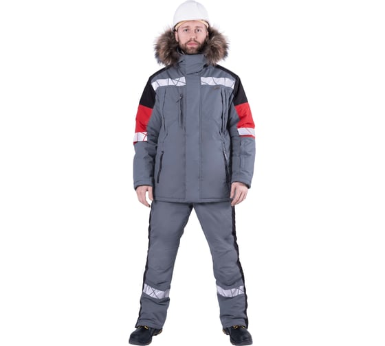 Зимняя куртка iForm ХАЙ-ТЕК SAFETY серый-красный-черный Кур 213/104/182