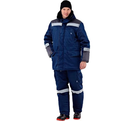 Мужской утепленный костюм Ампаро Барс синий/серый, р. 52-54, рост 182-188 Кос205 104-108/182-188
