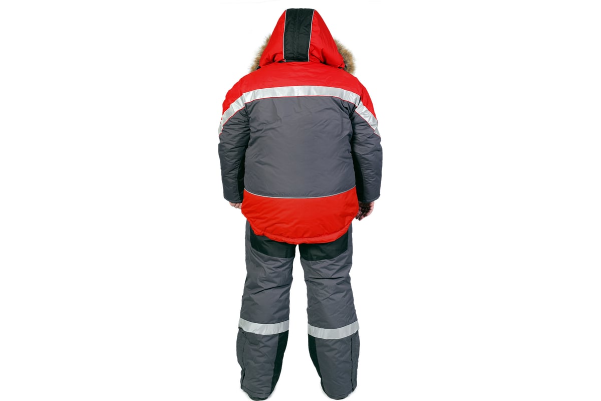 Мужской утепленный костюм АМПАРО Адмирал серый/красный/черный, р. 52-54 ...