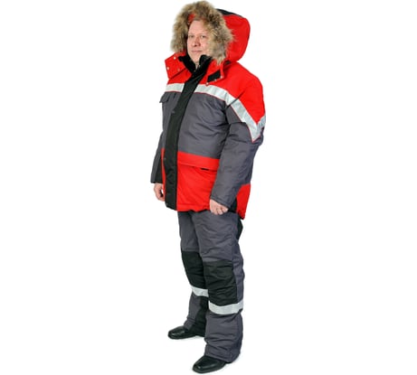 Мужской утепленный костюм АМПАРО Адмирал серый/красный/черный, р. 44-46, рост 158-164 Кос307 88-92/158-164
