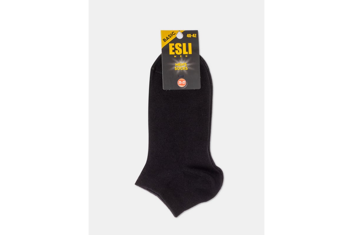 Мужские носки ESLI basic короткие, 18с-98/1спе, р.40-43, черный  1001332180100012000 - выгодная цена, отзывы, характеристики, фото - купить в  Москве и РФ