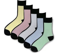 Женские носки Virtuoso прованс, 5 пар, р-р 23, цвет лимонный, мятный, белый, голубой, розовый 580