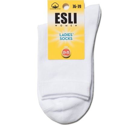 Хлопковые женские носки ESLI 19с-148спе, р. 23-25, 000 белый 1001321170030015000
