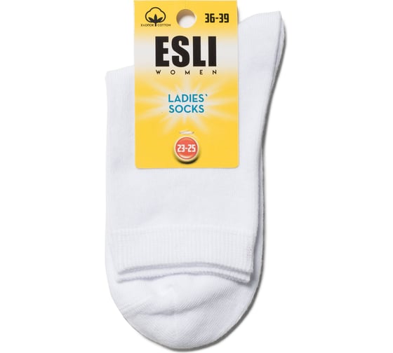 Хлопковые женские носки ESLI 19с-148спе, р. 23-25, 000 белый 1001321170030015000 1