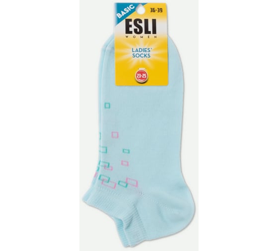 Хлопковые женские носки ESLI basic 20с-39спе, короткие, р. 23-25, 075 бледно-бирюзовый 1001322830030338075 1