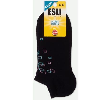Хлопковые женские носки ESLI basic 20с-39спе, короткие, р. 23-25, 075 черный 1001322830030012075