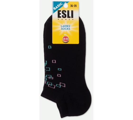 Хлопковые женские носки ESLI basic 20с-39спе, короткие, р. 23-25, 075 черный 1001322830030012075 1