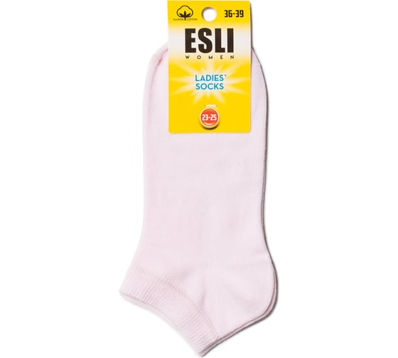 Хлопковые женские носки ESLI 19с-149спе, короткие, р. 23-25, 000 светло-розовый 1001321180030022000