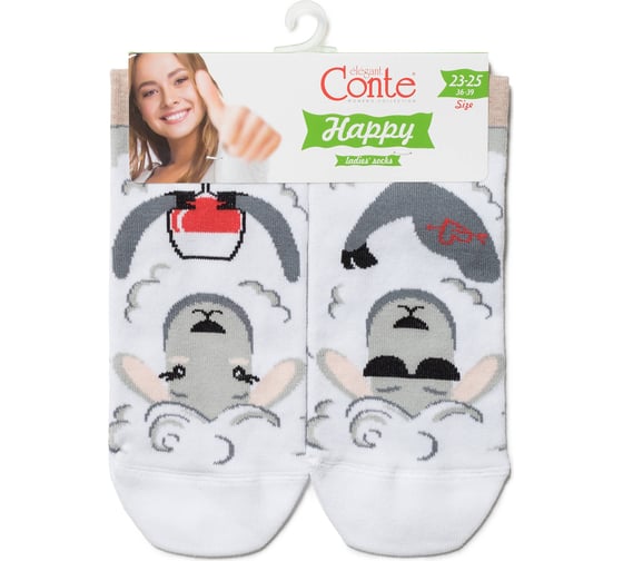 Женские хлопковые носки Conte elegan t happy 18с-227сп, р.23-25, 170 бежевый 1001320870030035170