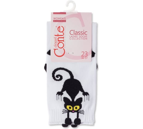 Женские хлопковые носки Conte elegan t classic 17с-183сп, р.23, 233 белый 1001320730020015233