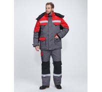 Зимний костюм с полукомбинезоном ФАКЕЛ Зимник, темно-серый/черный/красный, 52-54; 182-188 87489611.006