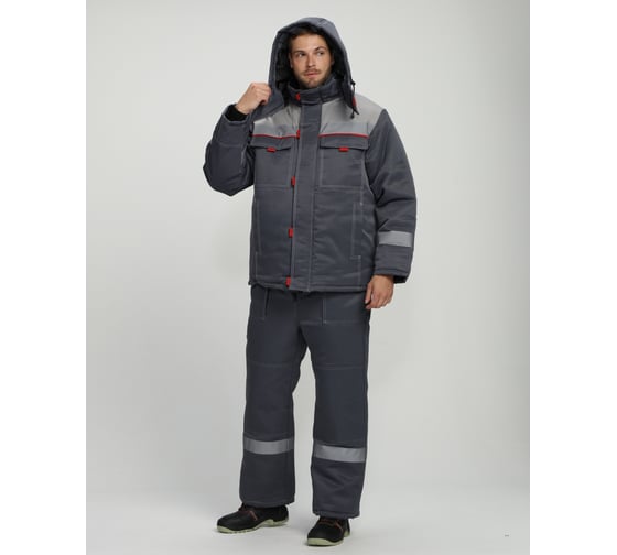 Зимний костюм с полукомбинезоном ФАКЕЛ Фаворит-2 NEW, темно-серый/светло-серый, 52-54; 182-188 87490592.006 1