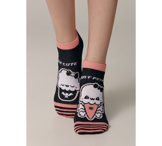 Хлопковые женские носки Conte elegan T HAPPY 19С-114СП, р.23-25, 358 черный 1001321120030012358
