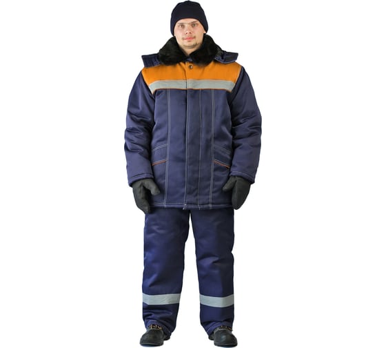 Зимний костюм URSUS ВЬЮГА темно-синий/оранжевый КОС801-030; 48-50, 170-176
