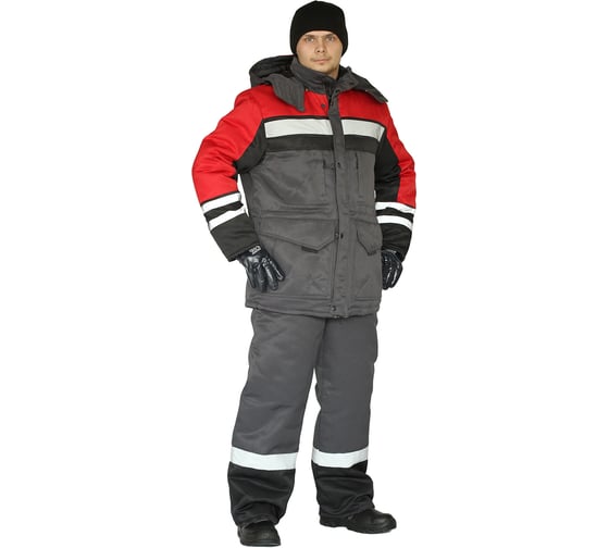 Зимний костюм URSUS ЗИМНИК темно-серый/черный/красный КОС631-300; 56-58, 170-176