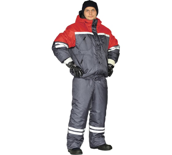 Зимний костюм URSUS СТИМ темно-серый/красный КОС634-303; 44-46, 182-188 1
