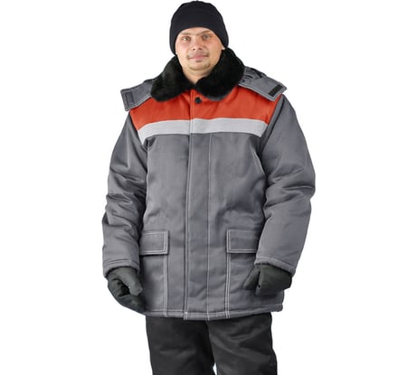Зимняя куртка URSUS УРАЛ темно-серая/красная, КУР802-333; 44-46, 182-188