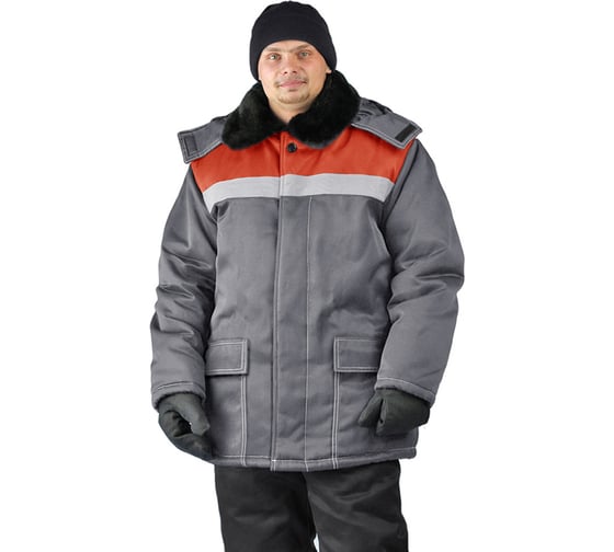 Зимняя куртка URSUS УРАЛ темно-серая/красная, КУР802-333; 44-46, 182-188
