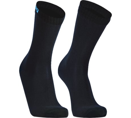 Водонепроницаемые носки DexShell Ultra Thin Crew, р. L/43-46, черный/голубой DS683BLKL