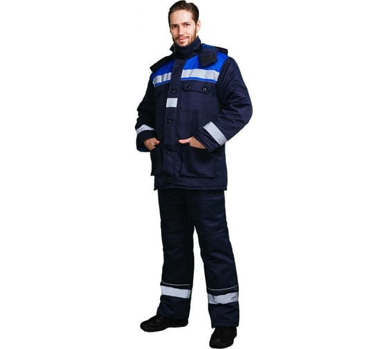 Зимний костюм с полукомбинезоном ФАКЕЛ Буря, темно-синий/васильковый, р. 52-54; 170-176 87490251.005 1