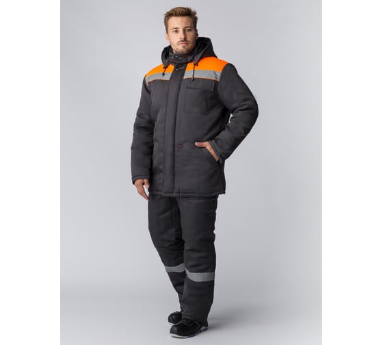 Зимний костюм с полукомбинезоном ФАКЕЛ Партнер NEW, темно-серый/оранжевый, р. 64-66; 194-200 87476973.021 1