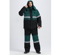 Зимний костюм с полукомбинезоном Факел Нордхард-2 СОП У.(ткань смесовая, 240) черный/т.зеленый, 68-70; 170-176 87490367.015