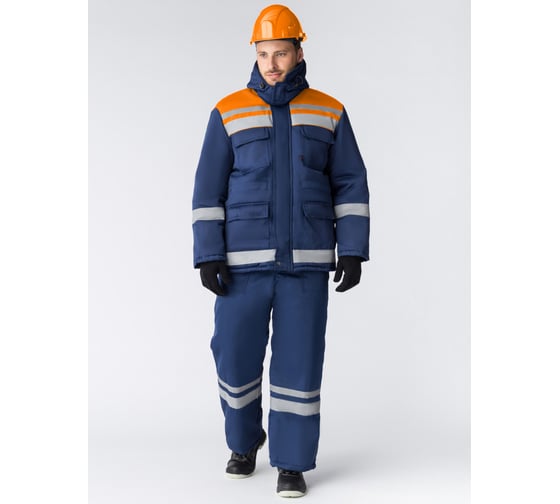 Зимний костюм с брюками Факел Горизонт-Люкс, темно-синий/оранжевый, р.68-70, рост 182-188 87468912.014 1