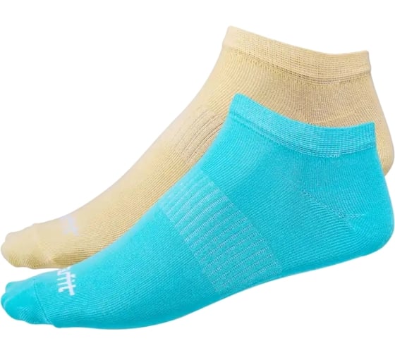 Низкие носки STARFIT SW-205, желтый/бирюзовый, 2 пары УТ-00012799