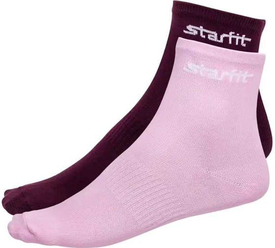Средние носки STARFIT SW-206, бордовый/светло-розовый, 2 пары УТ-00014185