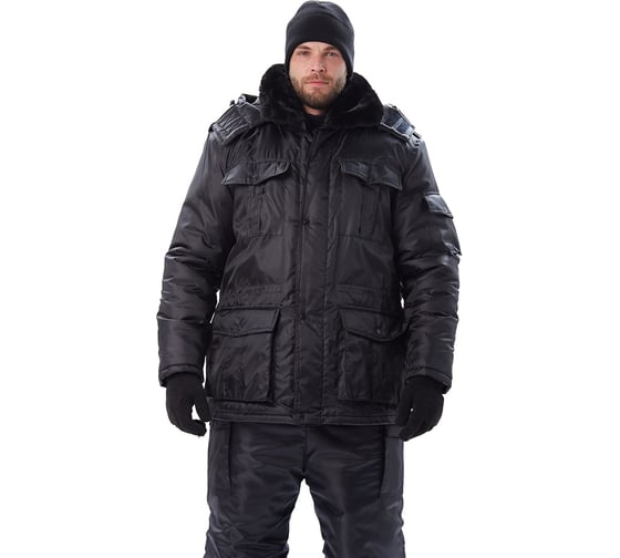 Зимняя мужская куртка URSUS Охрана черная КУР606-280; 64-66, 170-176 1