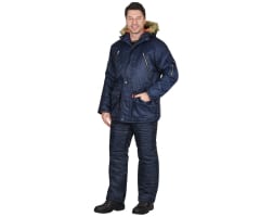 Мужская длинная куртка Сириус Аляска, тёмно-синяя, размер 112-116, рост 170-176, 70681