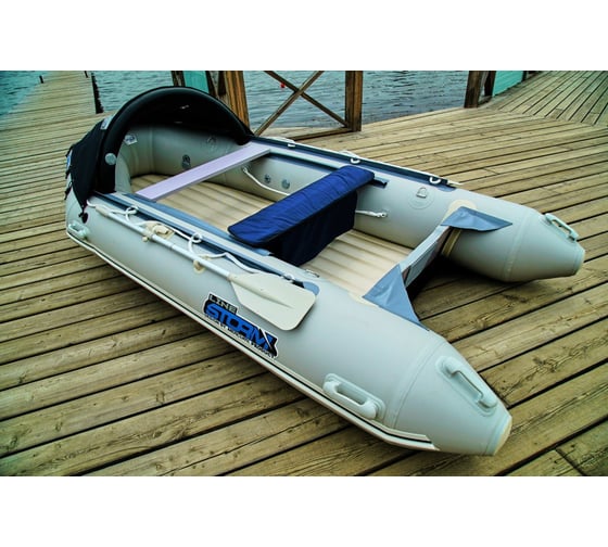 Лодка ПВХ Stormline Heavy Duty AIR PRO 380 серая 1068b