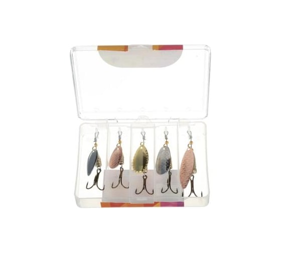 Набор блесен AZOR FISHING 5 шт., в пластиковой коробке, 3-7 грамм 145-178