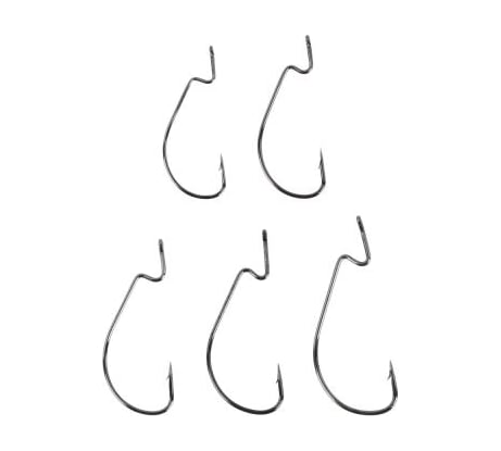 Набор крючков AZOR FISHING 5 шт., оффсетный №2, 1,1/0,2/0,3/0, высокоуглеродистая сталь, черный никель 143-068