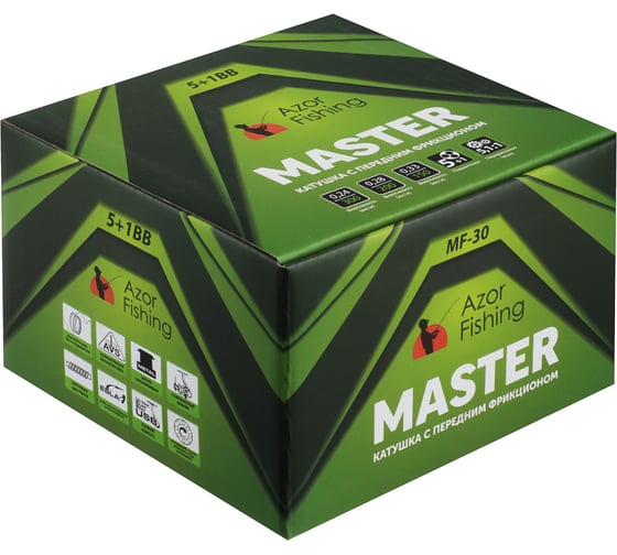Катушка с передним фрикционом AZOR FISHING Мастер, MF-30, 5+1 п.п 142-065
