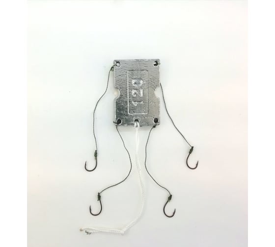 Жмыховка оснащённая 120 гр, 4 крючка, крючок MUSTAD № 9 , поводок 0.4 мм, основной 1.2 мм 04-032-04
