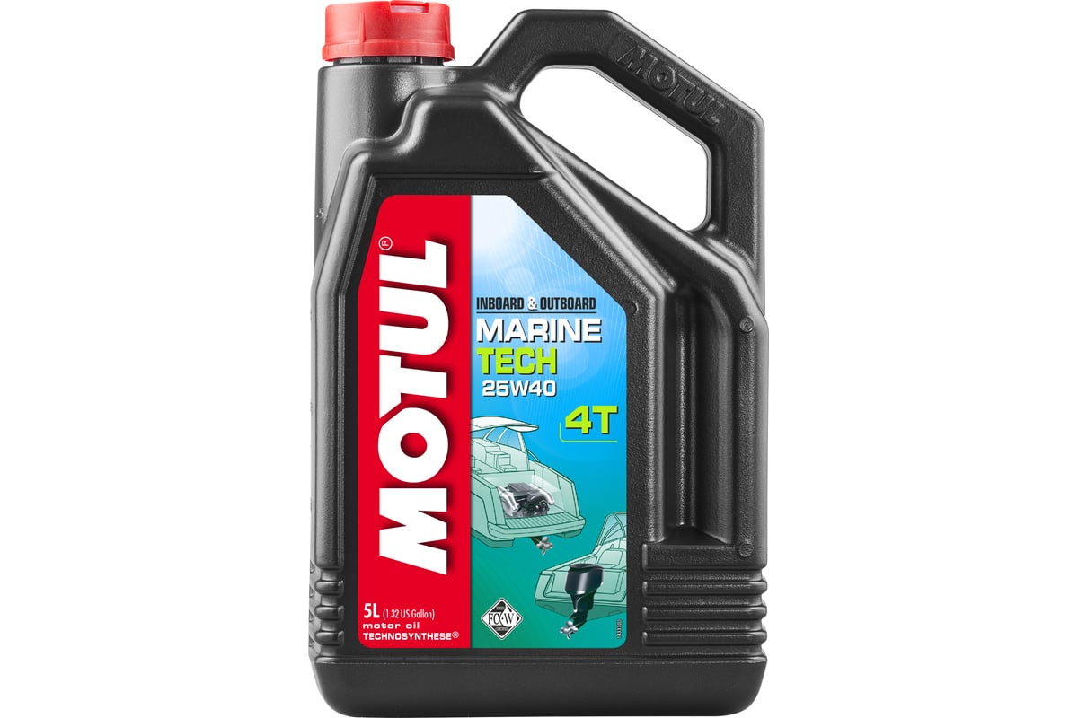 Масло для лодочных моторов MARINE TECH 4T 25W40 5 л MOTUL 107716 ...