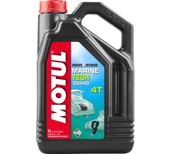 Масло для лодочных моторов MARINE TECH 4T 25W40 5 л MOTUL 107716 1