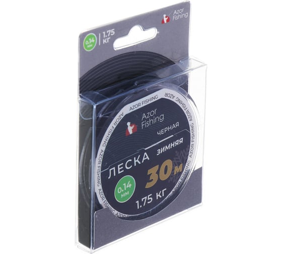 Зимняя леска FISHING 30м, 0.14мм, 4.10кг, черная 124-014