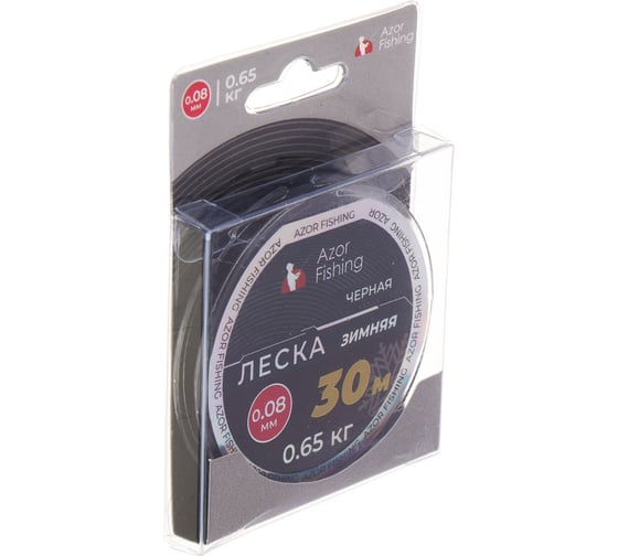 Зимняя леска AZOR FISHING 30м, 0.08мм, 1.60кг, черная 124-015