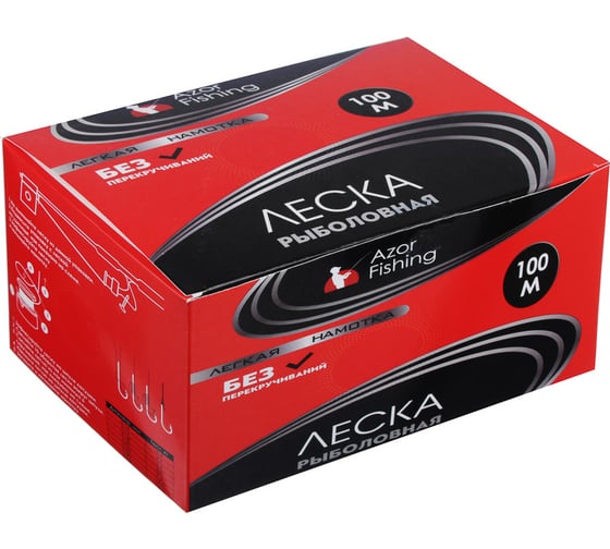 Леска AZOR FISHING Легкая намотка нейлон, 100м, 0.30мм, 13кг 144-058