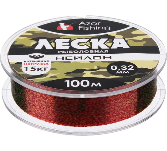 Леска FISHING камуфляж, нейлон, 100м, 0.32мм, 15.0кг 144-083