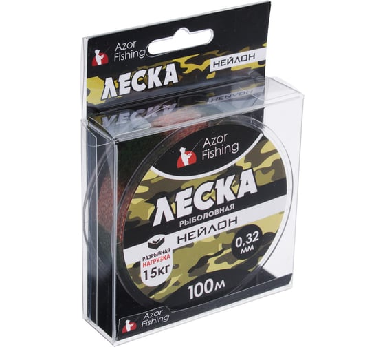 Леска FISHING камуфляж, нейлон, 100м, 0.32мм, 15.0кг 144-083