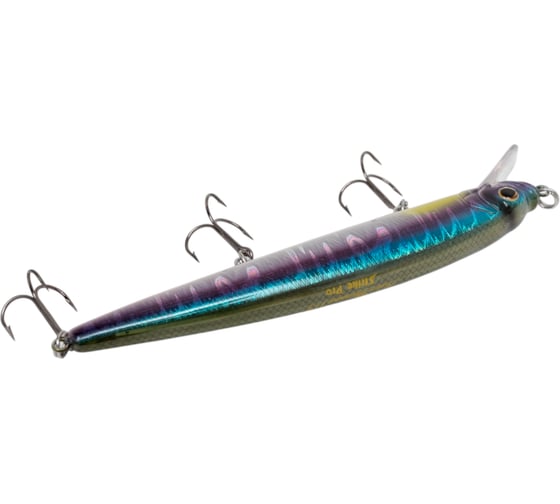 Воблер Strike Pro Alpha Minnow 115 цвет: A210-SBO-RP Rainbow Ghost Wakasagi EG-033FA210-SBO-RP